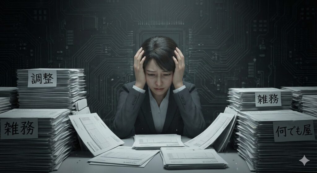 何でも屋として雑務に追われる文系社員、専門スキルがない閉塞感