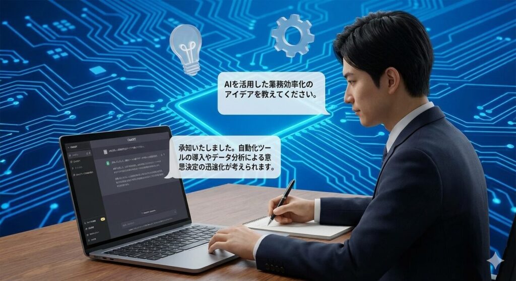 ChatGPTを活用して3分で企業分析と志望動機作成を行う方法を解説するブログ記事のアイキャッチ画像。左側の「BEFORE」では従来の抽象的な企業研究で悩むスーツ姿の男性が描かれ、右側の「AFTER」では、ChatGPTを使ってビジネスモデルや利益構造を理解し、自信を持って志望動機を語る男性が対比されている。中央にはChatGPTのロゴと「3分」の文字があり、AIによる効率化を強調している。